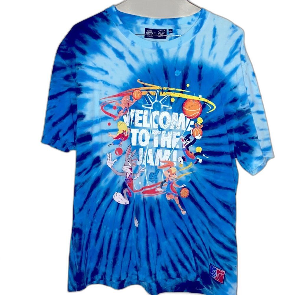 Blue Space Jam SikSilk Graphic Tie Dye T-shirt